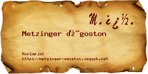 Metzinger Ágoston névjegykártya